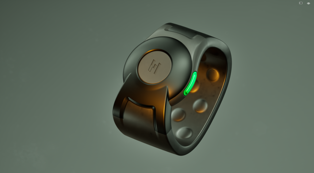 Front view of ALEYE wristband.